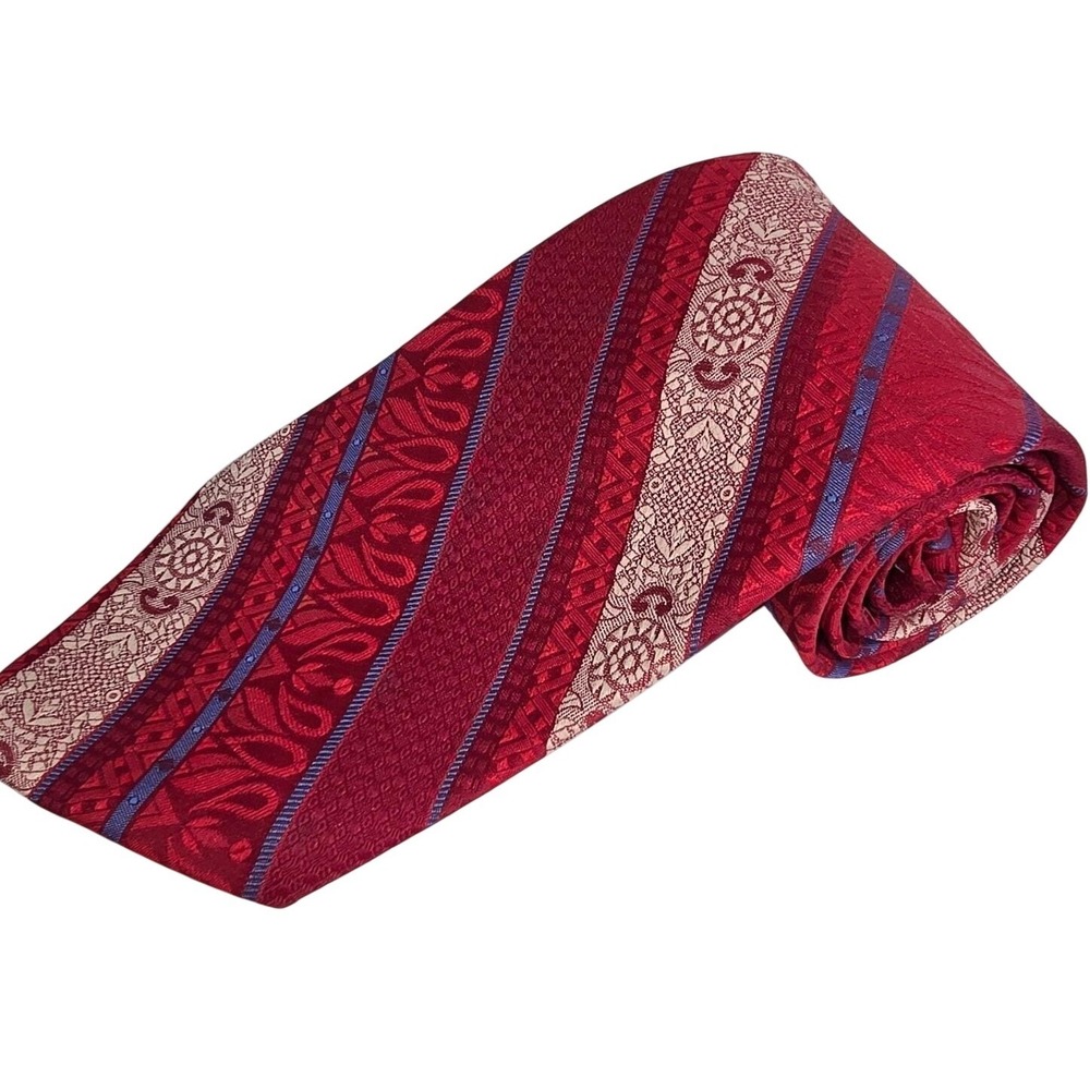 VINTAGE Principe Red striped‎ Men's Tie 100% Polyester